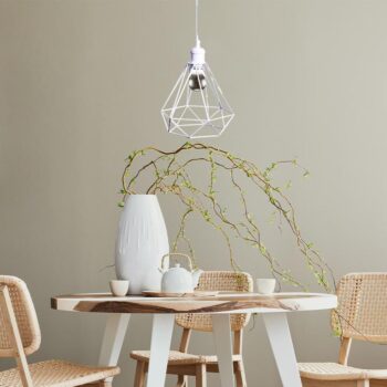 Závesné biele kovové svietidlo 1 x E27 - ME0110