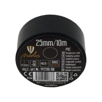 Izolačná páska 25mm / 10m čierna - TP2510/BK