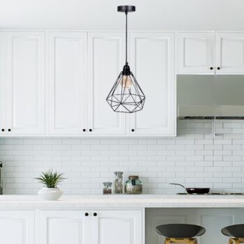 Závesné čierne kovové svietidlo 1 x E27 - ME0010